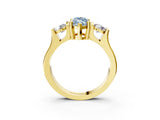 Yellow gold Three-Stone Fancy Blue Marquise Cut Cut Classic Band Prong Setting Ring_3