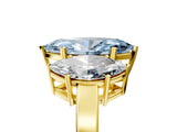 Yellow gold Three-Stone Fancy Blue Marquise Cut Cut Diamond Engagement Ring with Flat Band and Four-Prong Setting_17