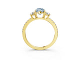 Yellow gold Three-Stone Fancy Blue Marquise Cut Cut Diamond Pavé Band with Prong Setting_18