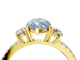 Yellow gold Three-Stone Fancy Blue Marquise Cut Cut Diamond Pavé Band with Prong Setting_19