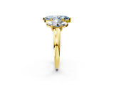 Yellow gold Three-Stone Fancy Blue Marquise Cut Cut Diamond Ring with Channel Set Band and Four-Prong Setting_27