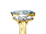 Yellow gold Three-Stone Fancy Blue Marquise Cut Cut Diamond Ring with Channel Set Band and Four-Prong Setting_5
