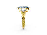 Yellow gold Three-Stone Fancy Blue Marquise Cut Cut Diamond Ring with Channel-Set Band and Prong Setting_2