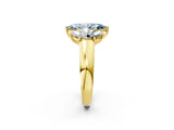 Yellow gold Three-Stone Fancy Blue Marquise Cut Cut Diamond Ring with Prong Setting and Classic Band_2
