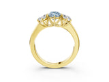 Yellow gold Three-Stone Fancy Blue Marquise Cut Cut Diamond Ring with Prong Setting and Classic Band_3