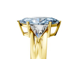 Yellow gold Three-Stone Fancy Blue Marquise Cut Cut Diamond Ring with Trillion Side Stones on a Split Shank Band_5