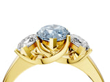 Yellow gold Three-Stone Fancy Blue Marquise Cut Cut Solitaire Ring with Classic Prong Setting_4