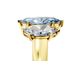 Yellow gold Three-Stone Fancy Blue Marquise Cut Cut Solitaire Ring with Classic Prong Setting_5