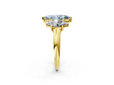Yellow gold Three-Stone Fancy Blue Marquise Cut Diamond Engagement Ring with Prong Setting_5