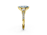 Yellow gold Three-Stone Fancy Blue Marquise  Cut Diamond Pavé Band with Four-Prong Setting_30