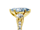 Yellow gold Three-Stone Fancy Blue Marquise  Cut Diamond Pavé Band with Four-Prong Setting_33