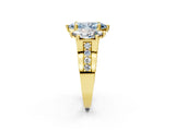 Yellow gold Three-Stone Fancy Blue Marquise  Cut Diamond Ring with Channel-Set Band and Four-Prong Setting_104