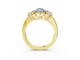 Yellow gold Three-Stone Fancy Blue Marquise  Cut Diamond Ring with Channel-Set Band and Four-Prong Setting_64