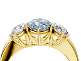 Yellow gold Three-Stone Fancy Blue Marquise  Cut Diamond Ring with Channel-Set Band and Four-Prong Setting_65