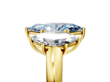 Yellow gold Three-Stone Fancy Blue Marquise  Cut Diamond Ring with Channel-Set Band and Four-Prong Setting_66