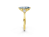 Yellow gold Three-Stone Fancy Blue Marquise Cut Diamond Ring with Pear  Side Stones in Four-Prong Setting_50