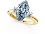 Yellow gold Three-Stone Fancy Blue Marquise  Cut Diamond Solitaire with Prong Setting and Classic Band_31