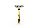 Yellow gold Three-Stone Fancy Blue Marquise  Cut Diamond Solitaire with Prong Setting and Classic Band_32