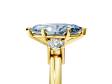 Yellow gold Three-Stone Fancy Blue Marquise  Cut Diamond Solitaire with Prong Setting and Classic Band_35