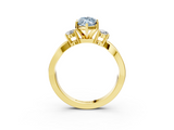 Yellow gold Three-Stone Fancy Blue Marquise  Cut Diamond Twist Band with Prong Setting_71