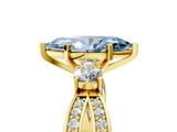 Yellow gold Three-Stone Fancy Blue Marquise  Cut Diamond Twist Band with Prong Setting_73