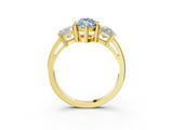 Yellow gold Three-Stone Fancy Blue Marquise  Cut Solitaire Ring with Prong Setting_6