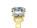 Yellow gold Three-Stone Fancy Blue Oval Cut Cut Diamond Engagement Ring with Flat Band and Four-Prong Setting_17
