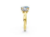 Yellow gold Three-Stone Fancy Blue Oval Cut Cut Diamond Ring with Channel Set Band and Four-Prong Setting_2