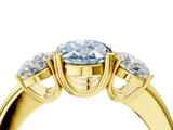 Yellow gold Three-Stone Fancy Blue Oval Cut Cut Diamond Ring with Channel Set Band and Four-Prong Setting_28