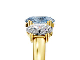 Yellow gold Three-Stone Fancy Blue Oval Cut Cut Diamond Ring with Channel Set Band and Four-Prong Setting_29