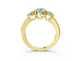 Yellow gold Three-Stone Fancy Blue Oval Cut Cut Diamond Ring with Channel Set Band and Four-Prong Setting_3