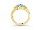 Yellow gold Three-Stone Fancy Blue Oval Cut Cut Diamond Ring with Prong Setting and Classic Band_3