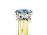 Yellow gold Three-Stone Fancy Blue Oval Cut Cut Diamond Ring with Prong Setting and Classic Band_5