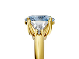 Yellow gold Three-Stone Fancy Blue Oval Cut Cut Diamond Ring with Trillion Side Stones and Four-Prong Setting_8