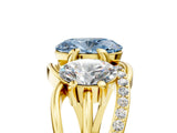 Yellow gold Three-Stone Fancy Blue Oval Cut Cut Diamond Split Shank Prong Set Ring_5