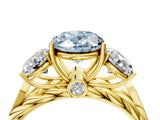 Yellow gold Three-Stone Fancy Blue Oval Cut Diamond Braided Band Ring with Four-Prong Setting_44