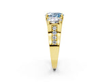 Yellow gold Three-Stone Fancy Blue Oval  Cut Diamond Ring with Channel-Set Band and Four-Prong Setting_68