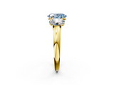 Yellow gold Three-Stone Fancy Blue Oval  Cut Diamond Ring with Channel-Set Band and Four-Prong Setting_71