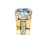 Yellow gold Three-Stone Fancy Blue Oval  Cut Diamond Ring with Channel-Set Band and Four-Prong Setting_71