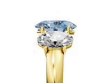 Yellow gold Three-Stone Fancy Blue Oval  Cut Diamond Ring with Channel-Set Band and Four-Prong Setting_74