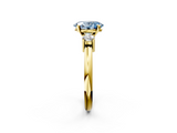 Yellow gold Three-Stone Fancy Blue Oval  Cut Diamond Solitaire with Prong Setting and Classic Band_61
