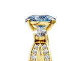Yellow gold Three-Stone Fancy Blue Oval  Cut Diamond Twist Band with Prong Setting_39