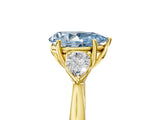 Yellow gold Three-Stone Fancy Blue Pear Cut Brilliant Diamond Solitaire Ring with Tapered Band and Four-Prong Setting_11