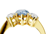 Yellow gold Three-Stone Fancy Blue Pear Cut Cut Diamond Engagement Ring with Flat Band and Four-Prong Setting_16