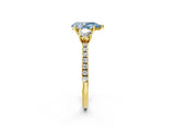 Yellow gold Three-Stone Fancy Blue Pear Cut Cut Diamond Pavé Band with Prong Setting_17