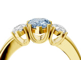 Yellow gold Three-Stone Fancy Blue Pear Cut Cut Diamond Ring with Channel Set Band and Four-Prong Setting_28