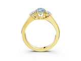 Yellow gold Three-Stone Fancy Blue Pear Cut Cut Diamond Ring with Prong Setting and Classic Band_3
