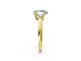 Yellow gold Three-Stone Fancy Blue Pear Cut Cut Diamond Ring with Trillion Side Stones and Four-Prong Setting_5