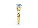 Yellow gold Three-Stone Fancy Blue Pear Cut Diamond Braided Band Ring with Four-Prong Setting_42
