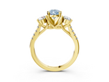 Yellow gold Three-Stone Fancy Blue Pear  Cut Diamond Pavé Band with Four-Prong Setting_31